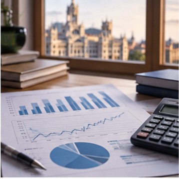 Gráficos económicos y calculadora