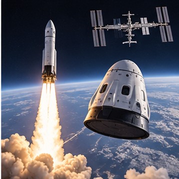 Cohete, cápsula y estación orbital
