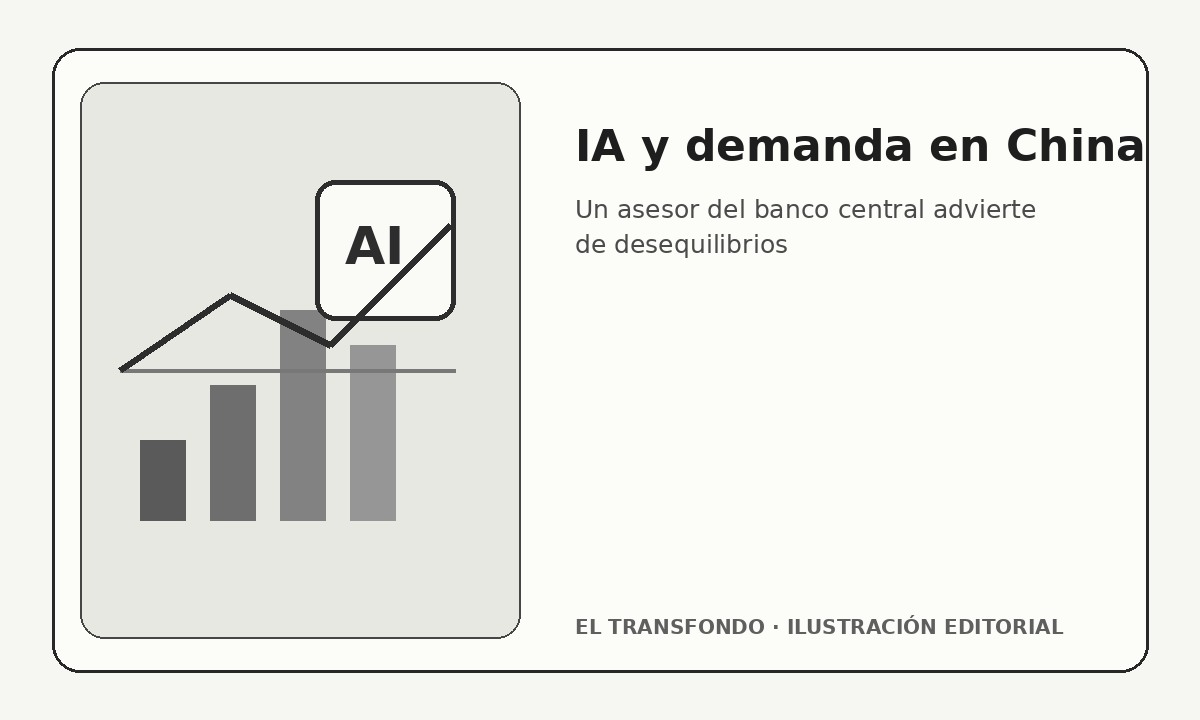 Gráfico económico y chip de inteligencia artificial