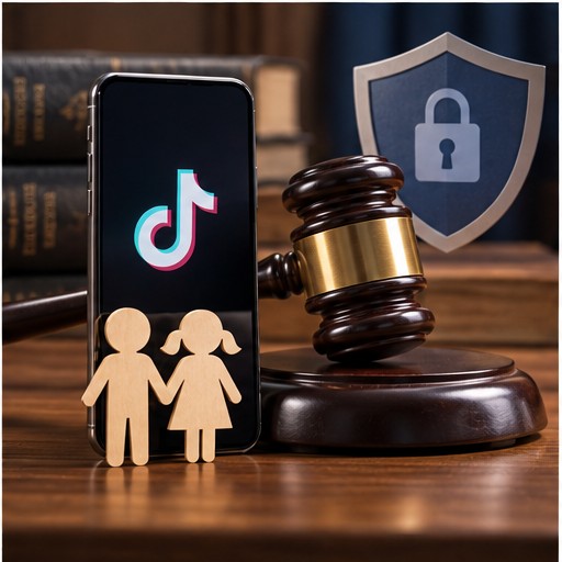 Teléfono con una aplicación de vídeo, mazo judicial y símbolo de privacidad