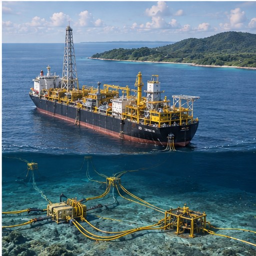 Plataforma petrolera marina y equipos submarinos