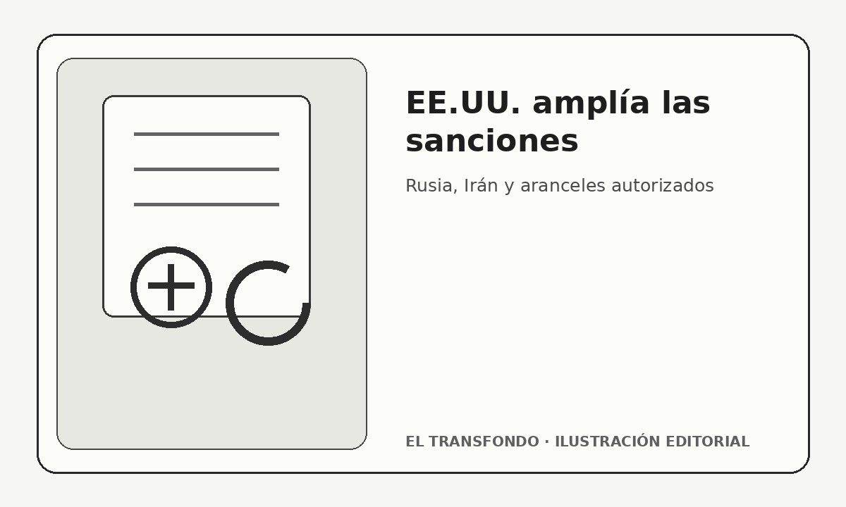 Documento legal y símbolos de sanciones económicas